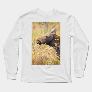 Moose profile, Algonquin Park, Canada Long Sleeve T-Shirt